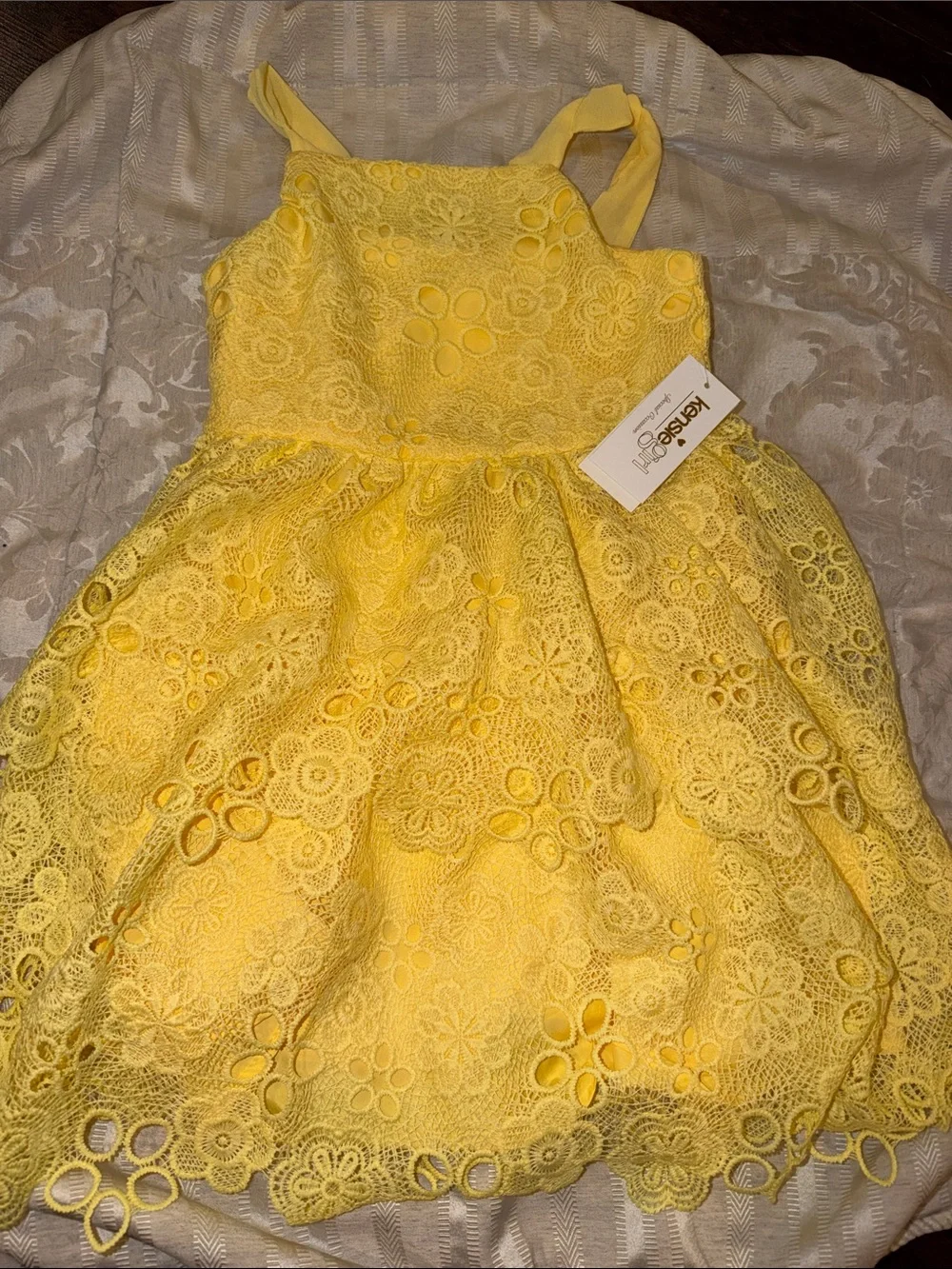 Kensie Girl Yellow Floral Lace Party Dress